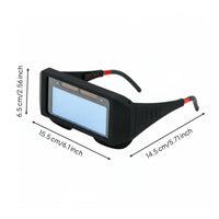 Anti Glare Auto Darkening Metalworking Glasses Light Filtering Solar Powered Metalworking Goggles Auto Darkening Glasses for Welders, Workshop