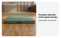 Foldable Design Folding Gymnastics Mat Shock Absorbent Portable Tumbling Mat Wear-Resistant Cover Thick Exercise Pad Carrying Handles for Gymnasts, Students, Dance Studio, Home Gym, Training Center, Playroom