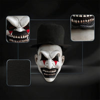 Latex Mask with Top Hat Sculpted Scary Clown Mask Realistic for Adults
