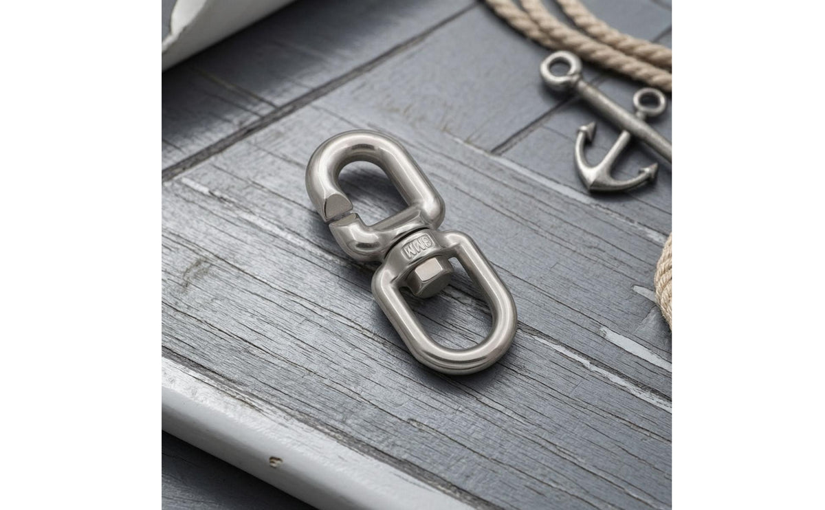 Stainless Steel Rotating Link | Marine Grade, Swivel Joint Connector, for Rigging