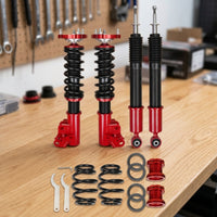 4 Pieces Chassis Strut Kit with Coil Performance-Focused Strut and Shock Absorber Assembly Kit Threaded for Automotive Enthusiasts, Motorsport Activities
