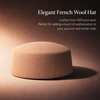Women Pillbox Hat in Pure Wool Felt Material for Winter Wear, Brimless French Cap with Structured Design