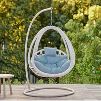 Hanging Egg Chair with Stand Freestanding Egg Chair with Stand Single-Person Seat for Balcony, Living Room, Sunroom