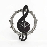 Treble Clef Wall Clock Artistic Music Wall Clock Metal for Musicians