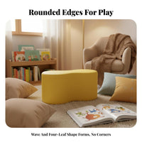 Creative Shapes Jigsaw Interlocking Bench Soft Padding children's Furniture Combinable Design Upholstered Stool Easy to Clean for Preschoolers, Grandparents, Kindergarten, Daycare Center, Waiting Room, Playroom