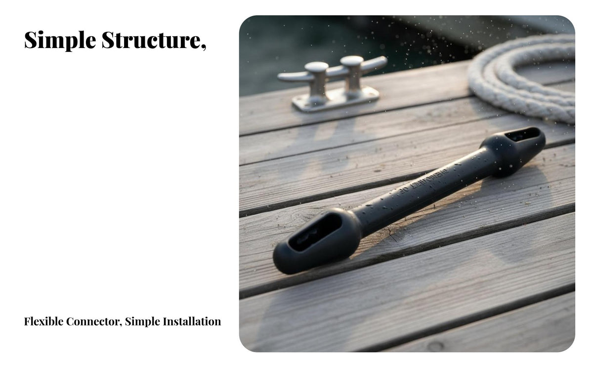 Docking Snubber High Elasticity Rubber Docking Dock Line Snubber Wear-Resistant Boat Rope Shock Absorber Anti