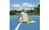 Tennis Backpack Side Pockets Pickleball Bag Drawstring Closure Tennis Racket Holder Bag for Women