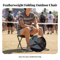 Portable Folding Stool Aluminum Alloy Frame Portable Camping Stool Quick Setup Foldable Compact Seat for Music Festival Goers, Hikers, Queuing