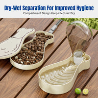 Pet Water Bottle & Feeder, Double-Layer Portable Travel Container, Outdoor Two-in-One Food Solution