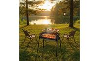 Outdoor Charcoal Grill with Side Shelf Stainless Steel Portable Charcoal Grill Heavy Duty Heat-Resistant for Campers, Tailgaters, Backyard, Camping, Picnics