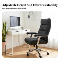 Height Adjustable curved-frame-Frame pivot Chair Thickened Seat pad Office Furniture effortlessRolling Casters Ergonomic Design for telecommuting Workers, Students, Conference Room, Bedroom