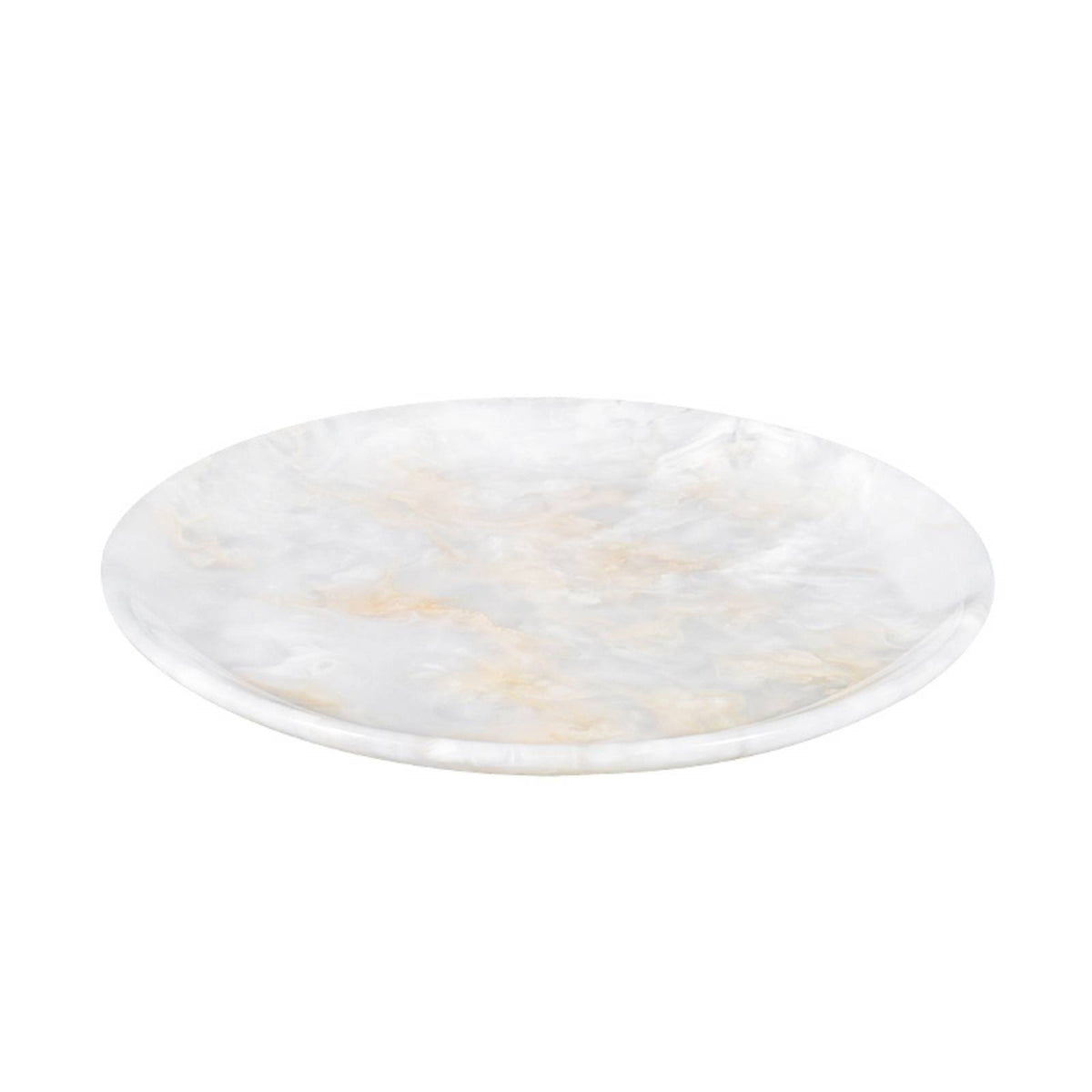 Marble Plate with Stand Polished Marble Tray Low-Profile Serving Plate for Sideboard, Hotel Reception