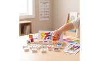 Math Toy with Wooden Base Hands on Counting and Color Sorting Toy Interactive Number Matching Game for Kindergarteners, Young Children, Classroom