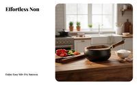 Traditional Iron Wok No Coating Chinese Iron Wok Deep Stir Fry Pan Naturally Non-Stick Thickened Frame for Gas Cooktop