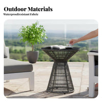 3 Pieces Woven Design Wickerappearance Armchair and Table Set Weather-withstandant Outdoor Furniture Comfortable seat pads Sturdy Frame for Apartment Dwellers, Garden lovers, Patio, Backyard, Porch, Yard