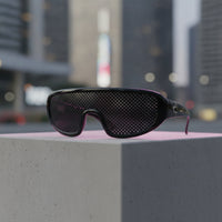 Wraparound Perforated Glasses Sleek Perforated Glasses with Resin Frame for Adults, Eye Training, Home Practice