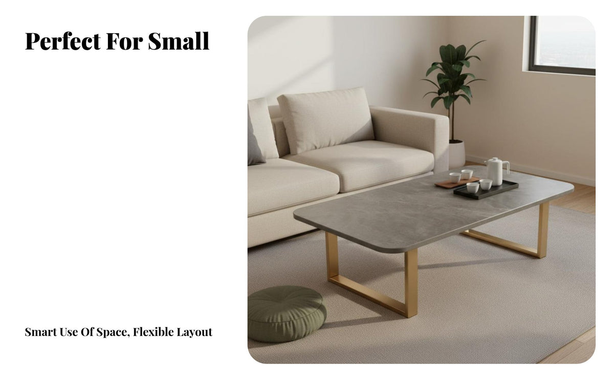 Small Space space-efficient dual-level Rectangular Table Minimalist Design Living Room Furnishing High-End Feel Home Furniture Easy to Clean for Homeowners, Families, Parents, Lounge Area, Office