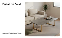 Small Space space-efficient dual-level Rectangular Table Minimalist Design Living Room Furnishing High-End Feel Home Furniture Easy to Clean for Homeowners, Families, Parents, Lounge Area, Office