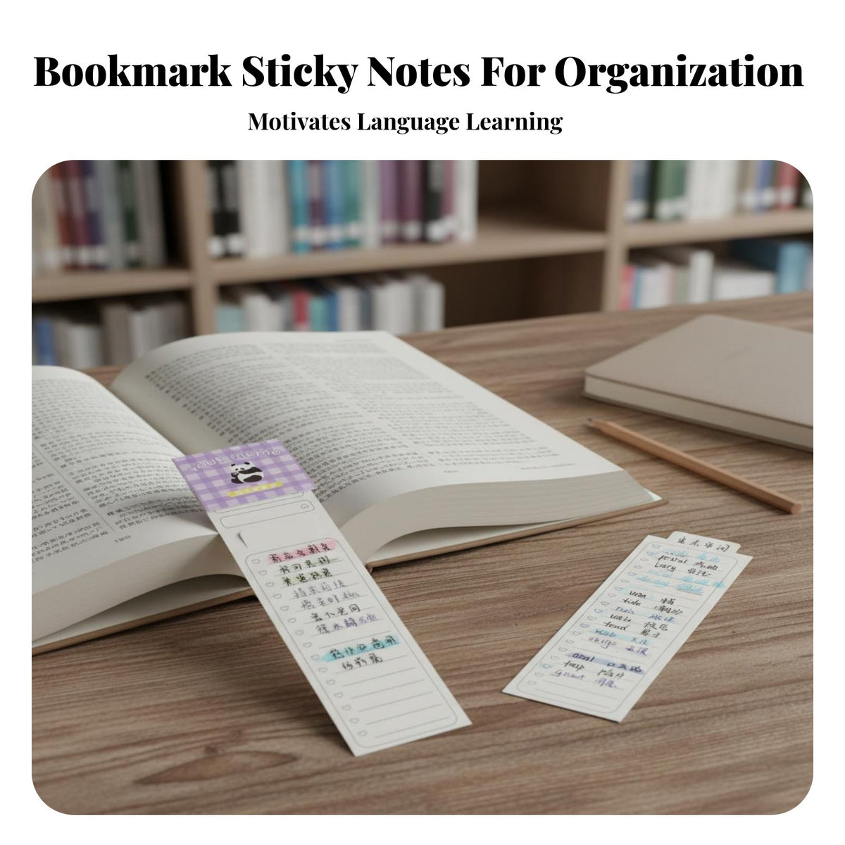 Bookmark Notepad Multi-Functional Tear-off Index Notes Portable Planner Memo Strip for Students, Teachers, Learning, Journaling, Planning