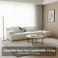 Modern Design Minimalist Fabric Sofa Latex Filling Couch Easy to Clean Household Furniture Stain-Resistant for Apartment Dwellers, Homeowners, Students, Living Room, Studio, Bedroom, Lounge Area