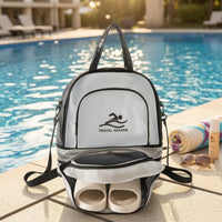 Water-Resistant Travel Bag with Shoes Compartment Semi-Rigid Expandable Travel Bag Adjustable Wipe-Clean for Travelers, Gym-Goers, Swimmers, Beach, Swimming