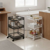 Rolling Under-Desk Storage Cart with Wheels for Books and Bags