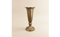 Retro Trumpet Vase Scalloped Ribbed Vase Tall Decorative for Florists, Wedding Planners