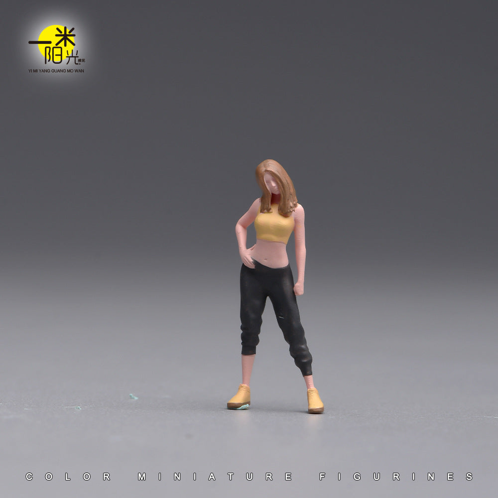 One Meter Sunshine 1/64 Scale Resin Miniature Figure of Woman with Hands on Hips