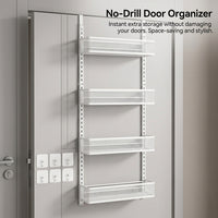 Bedroom Closet Door Organizer, Multi-Layer Hanging Rack for Students, No-Drill Adjustable Hooks for Over-the-Door for Bags & Coats, 15kg Capacity