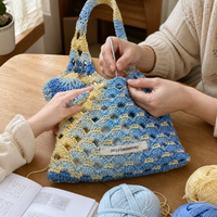 DIY Crochet Kit for Hand-Knitted Yarn Bag - Starry Sky Gradient Design