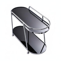 2-Tier Oval Storage Rack Multifunctional 2-Tier Countertop Organizer Standing Double Layer Cosmetic Shelf for Office Desk