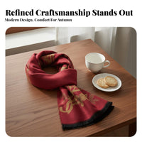 Jacquard Floral Scarf Great Gift Women's Warm Scarf Soft Touch Fringed Flower Pattern Wrap for Mom, Grandma, Autumn, Cold Weather