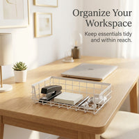 Storage Baskets for Shelves with Iron Wire Metal Frame for Kitchen Wall Hanging and Desktop Organizer, Minimalist Design Style