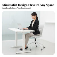 Ergonomic Design Wheeled Swivel Chair Minimalist Design Rolling Swivel Chair All-Day Comfort Office Furniture Adjustable Height for Adults, Telecommuter Workers, Students, Meeting Room