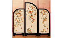Tabletop Desktop Screen with Arched Panels Foldable Three-Panel Folding Screen Compact for Cabinet