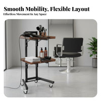 Anti-Smudge-Resistant Finish Hairdressing Tool Cart Space-Saving Foldable Salon Cart 360° Swivel Casters Mobile Beauty Trolley Large Capacity for Beauticians, Hairstylists, Spa Technicians, Barbershop, Home