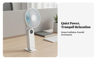 Quiet Operation Handheld Fan Lightweight Portable Folding Fan Adjustable Speeds 5 Speed Settings for Office Workers, Commuters, Travelers, Travel, Outdoor