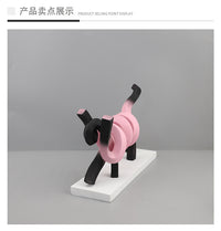 European Luxury Abstract Curved Cat Resin Figurine for Kids Room, Living Room, Entryway