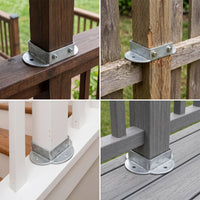Iron Art Railing Post Base Connector for Square Tube Stair Handrails