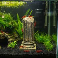 Aquarium Roman Column Ruins Decoration Fish Tank Ornament Resin Craft for Fish and Shrimp Hideout
