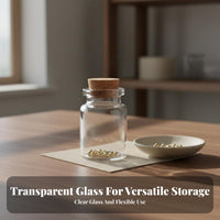 Gold Bean Storage Bottle Miniature Size Mini Glass Bottle with Cork Small Transparent Vial Creative Savings System