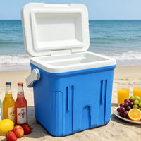 Portable Insulated Cooler Box Compact Hard-Shell Cooler Lightweight Ice Chest with Handle for Campers, Picnickers