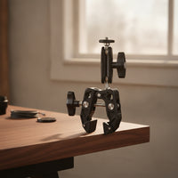 360 Degree Camera Clamp with Ball Head Anti-Slip Claw Clamp Adjustable Mount Multi-Functional for Photographers, Videographers, Vloggers, Photo Studio, Footage Production