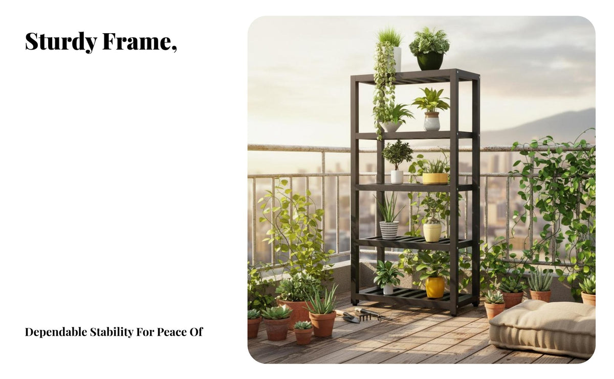 Floor-Standing Multi-Tier -plant- Pot Rack Modern Minimalist design Plant Stand Acts as a divider Display storage capacitySaving for Gardeners, Apartment Dwellers, homeowners, Balcony, Indoor, Living Room, Corner