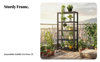 Floor-Standing Multi-Tier -plant- Pot Rack Modern Minimalist design Plant Stand Acts as a divider Display storage capacitySaving for Gardeners, Apartment Dwellers, homeowners, Balcony, Indoor, Living Room, Corner