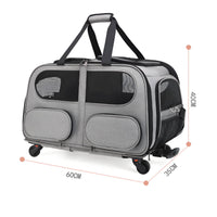 Portable Pet Trolley Case Large Capacity Pet Suitcase Lightweight Rolling Feline Carrier Ventilation System for Outdoor