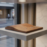 Walnut Jewelry Display Board Refined Surface Necklace Display Board Elegant Showcase Walnut Wood Jewelry Tray for Market Stall
