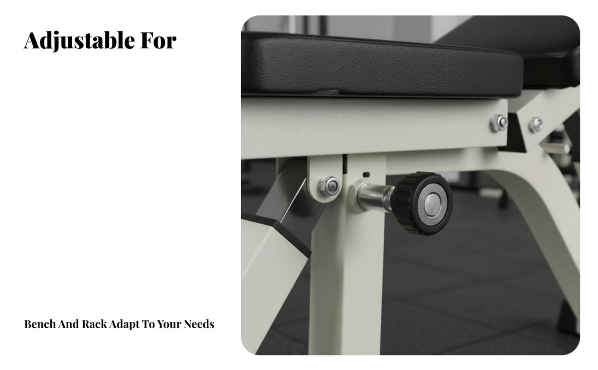 Non-Slip Feet Adjustable Weight Bench and Rack Sturdy Steel Construction Adjustable Bench Press Rack Heavy Duty Strength Training Equipment for Men, Bodybuilders, Beginners