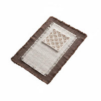 Handmade Tassel Tea Tray Mat Heat-Resistant Cotton Linen Tea Mat