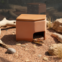 Reptile Ceramic Humidifying Hideaway Cave for Leopard Gecko Snake Spider